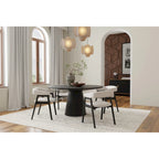 Alpine Furniture Cove 59 Round Dining Table, Vintage Black