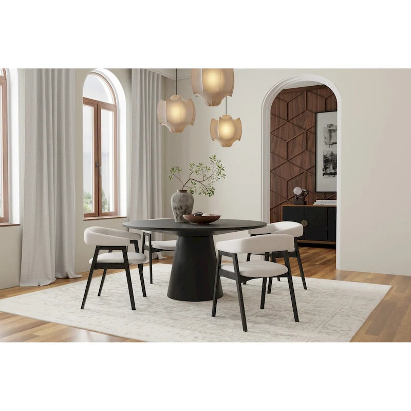 Alpine Furniture Cove 59 Round Dining Table, Vintage Black
