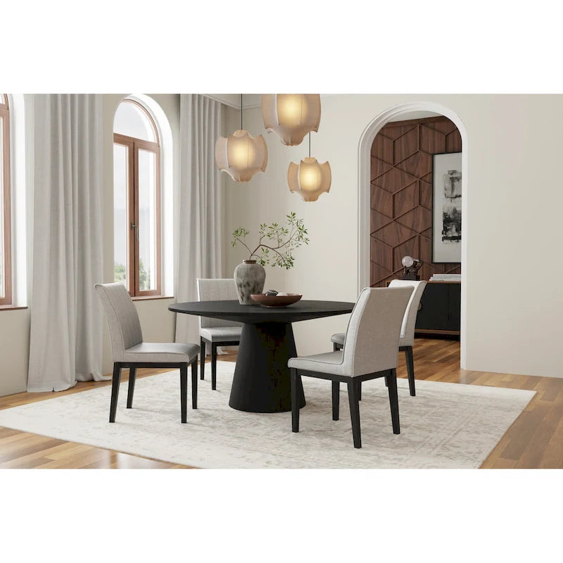 Alpine Furniture Cove 59 Round Dining Table, Vintage Black
