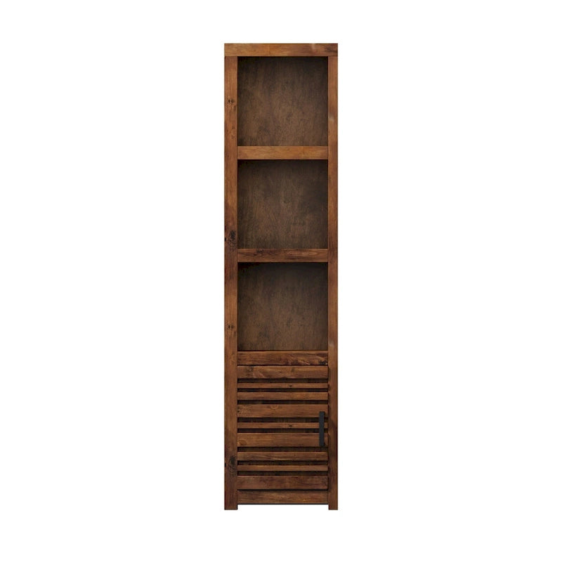 Bridgevine Home Sausalito 78 inch high Left Pier Cabinet, No Assembly Required, Whiskey Finish