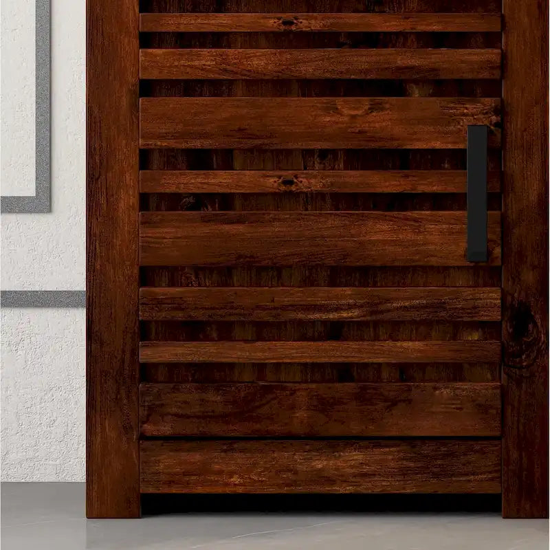 Bridgevine Home Sausalito 78 inch high Left Pier Cabinet, No Assembly Required, Whiskey Finish