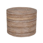 Natural Round Rattan Ottoman Stool by East at Main - 19x19x14.2