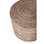 Natural Round Rattan Ottoman Stool by East at Main - 19x19x14.2