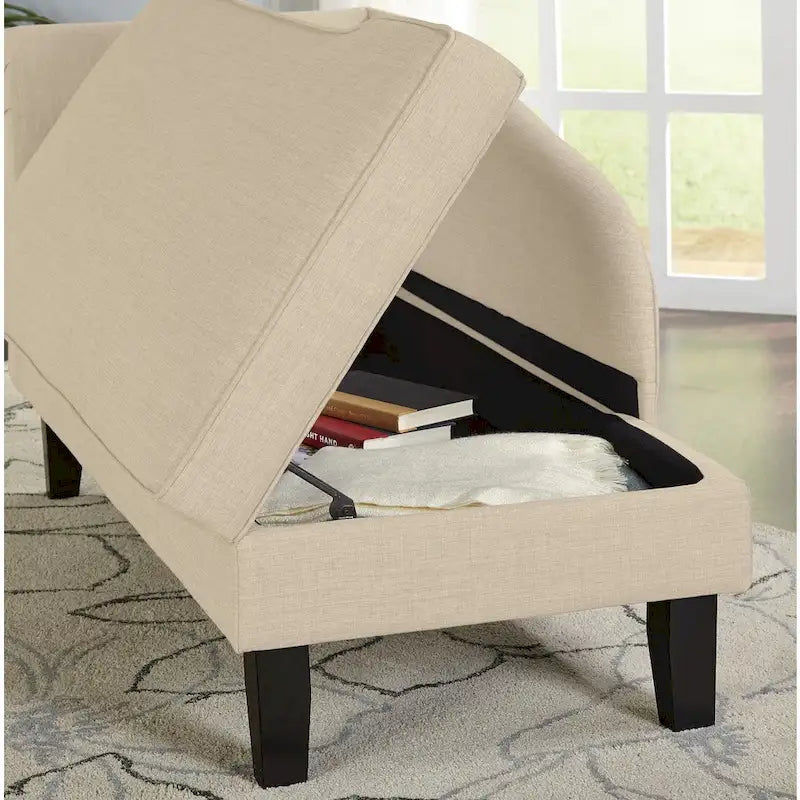 Simple Living Chaise Lounge with Storage Compartment