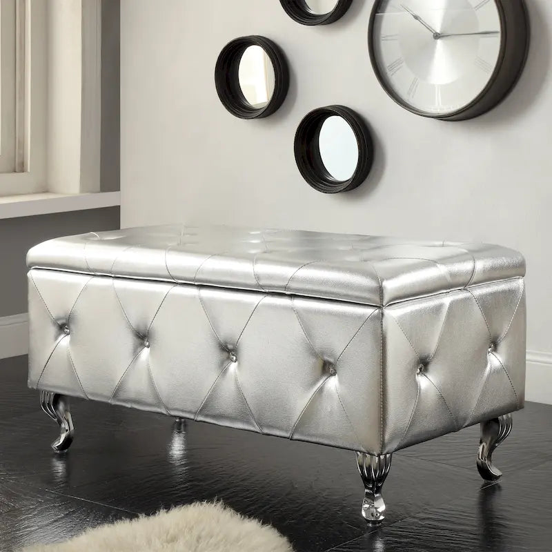 Upholstered Tufted Storage Bench