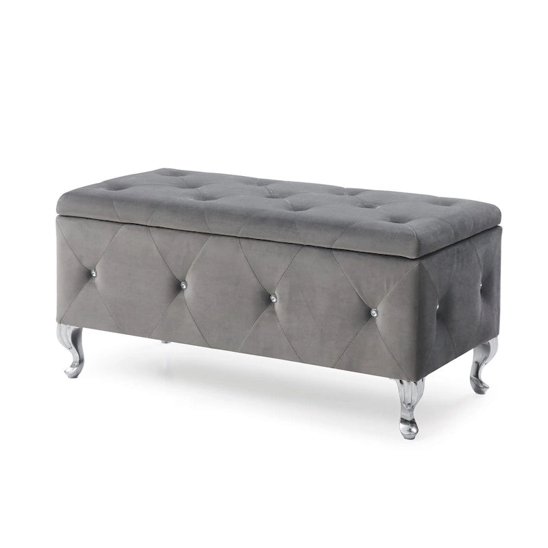 Upholstered Tufted Storage Bench