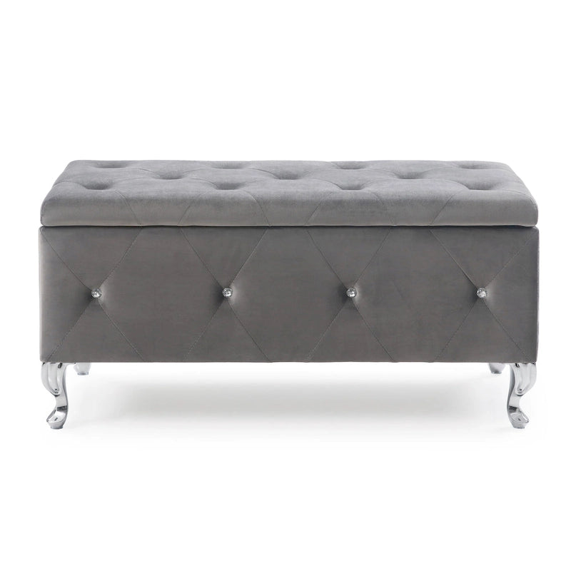 Upholstered Tufted Storage Bench
