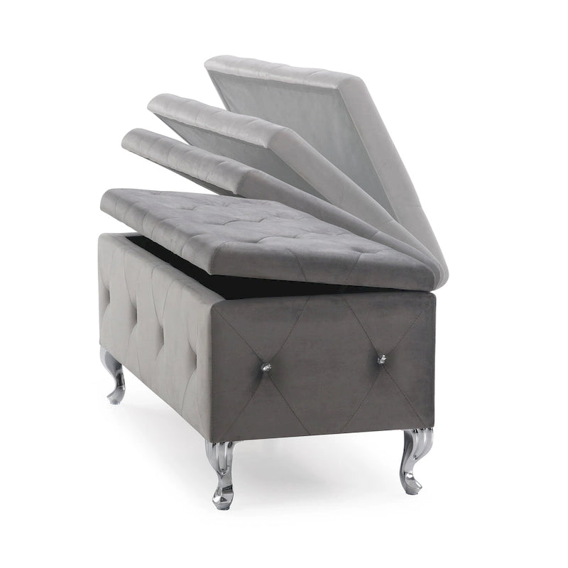 Upholstered Tufted Storage Bench