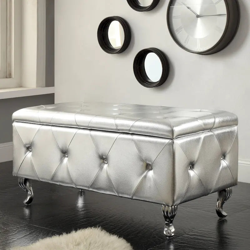 Upholstered Tufted Storage Bench