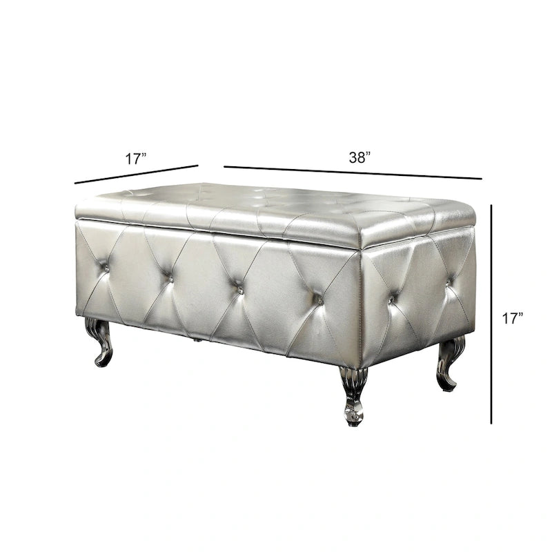 Upholstered Tufted Storage Bench