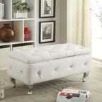 Upholstered Tufted Storage Bench