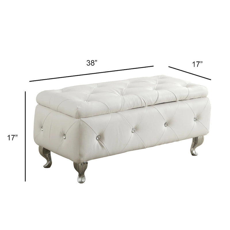 Upholstered Tufted Storage Bench