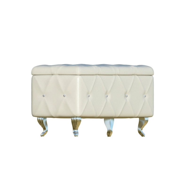 Upholstered Tufted Storage Bench