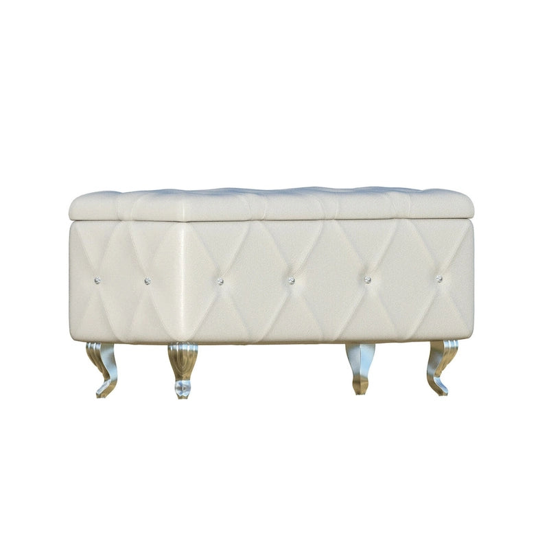 Upholstered Tufted Storage Bench