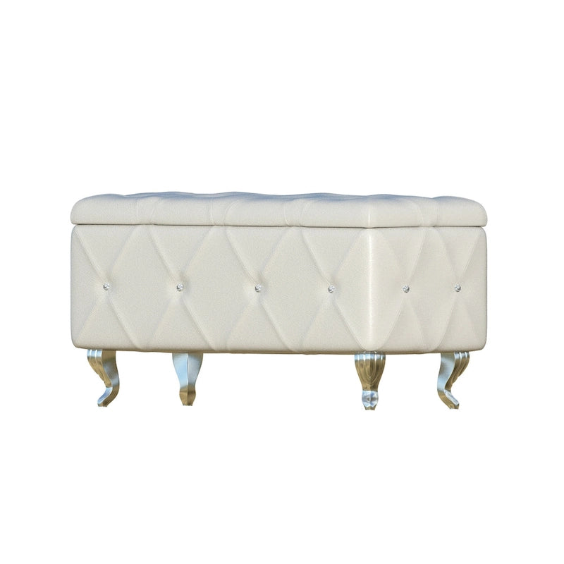 Upholstered Tufted Storage Bench