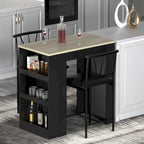 3-Piece Dining Table Set, Counter Height Dining Table Set for 2, Compact Kitchen Table Set