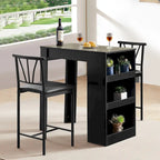 3-Piece Dining Table Set, Counter Height Dining Table Set for 2, Compact Kitchen Table Set
