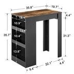 3-Piece Dining Table Set, Counter Height Dining Table Set for 2, Compact Kitchen Table Set
