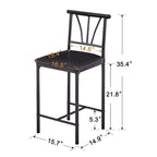 3-Piece Dining Table Set, Counter Height Dining Table Set for 2, Compact Kitchen Table Set