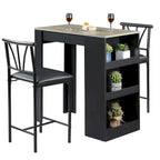 3-Piece Dining Table Set, Counter Height Dining Table Set for 2, Compact Kitchen Table Set
