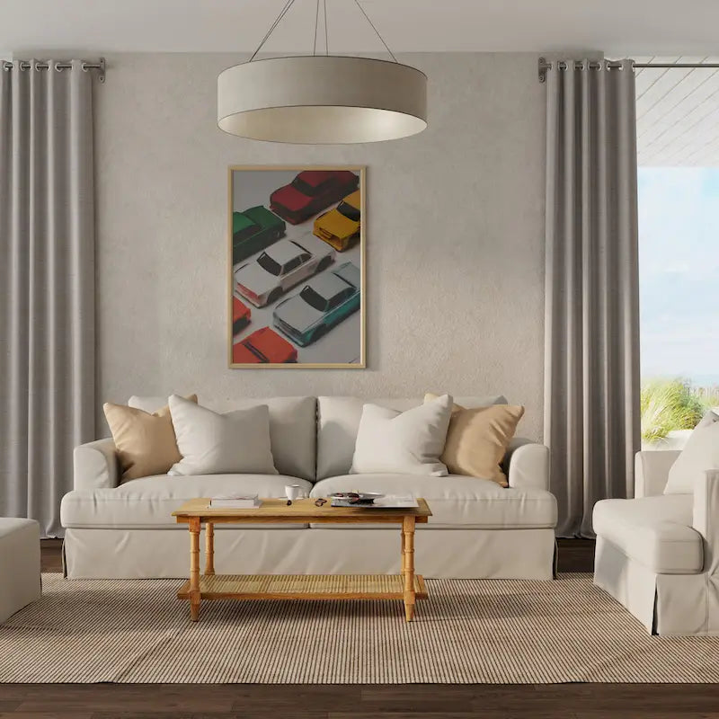 Carolina Living Chesterfield Wood & Cane Coffee Table - Whitewash