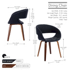 Porthos Homes Mid-century Style Dining Chair With Fabric Upholstery