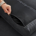 4 Seater L Shaped Reversible Nailed Sectional Sofa with Storage Ottoman