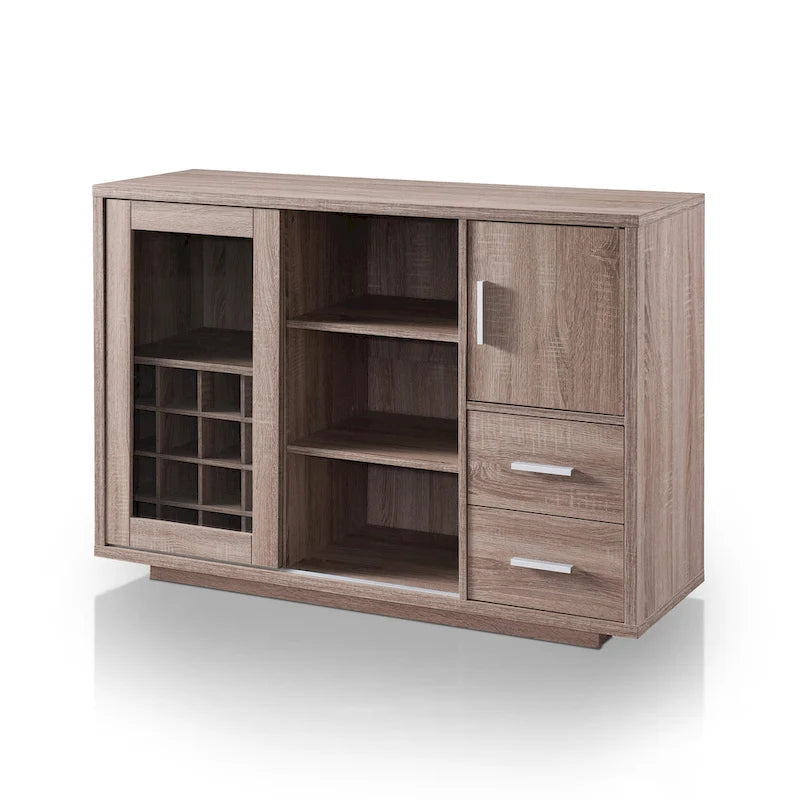 Furniture of America Modern Wooden Dining Buffet with Storage Shelves and Drawers, Kitchen Sideboard Organizer for Dining Room