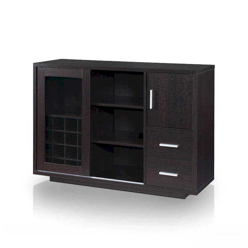 Furniture of America Modern Wooden Dining Buffet with Storage Shelves and Drawers, Kitchen Sideboard Organizer for Dining Room