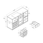 Furniture of America Modern Wooden Dining Buffet with Storage Shelves and Drawers, Kitchen Sideboard Organizer for Dining Room