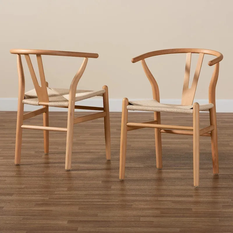Wish bone Solidwood Dining Chair Woodcord Chair ( set of 4)