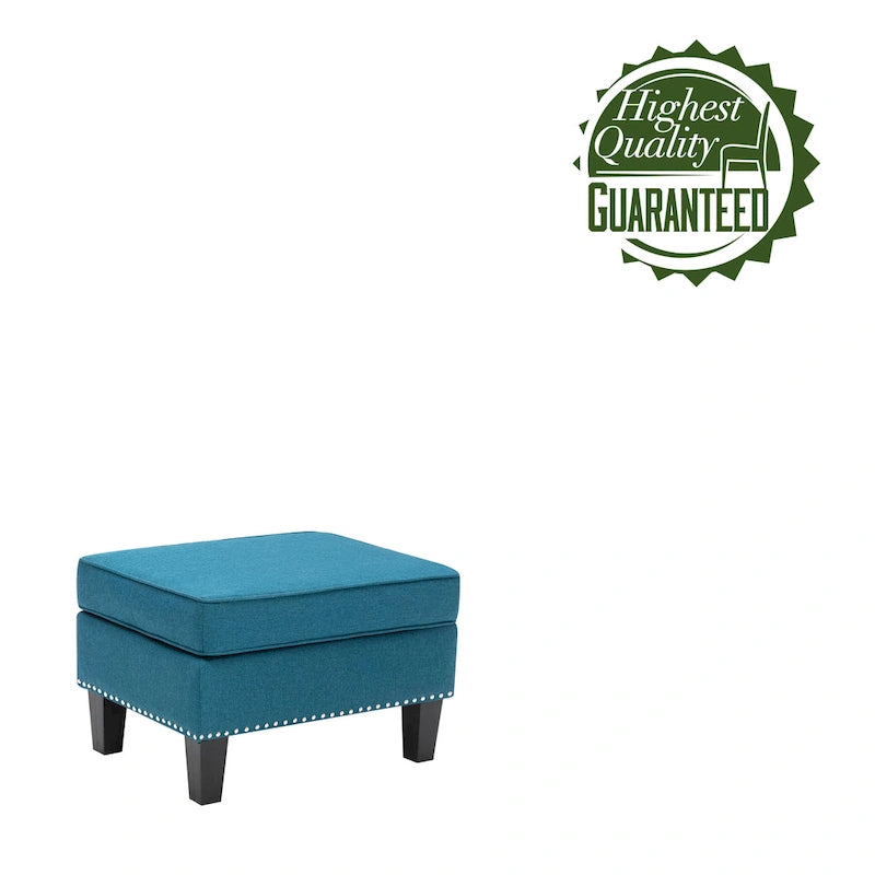 Porthos Home Yule Fabric Accent Ottoman Footstool