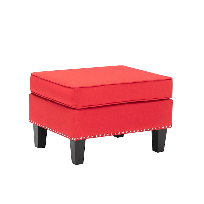 Porthos Home Yule Fabric Accent Ottoman Footstool