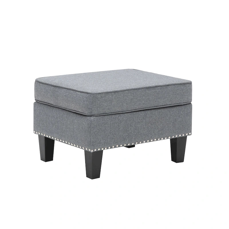 Porthos Home Yule Fabric Accent Ottoman Footstool