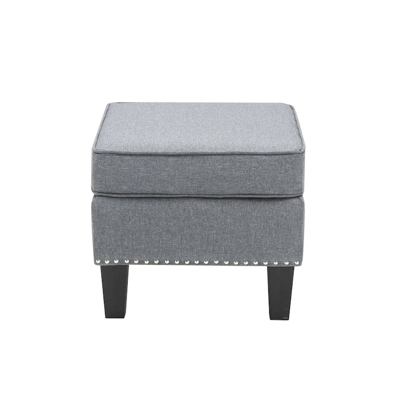 Porthos Home Yule Fabric Accent Ottoman Footstool