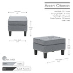 Porthos Home Yule Fabric Accent Ottoman Footstool