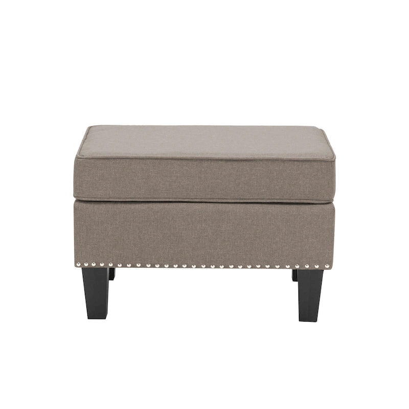 Porthos Home Yule Fabric Accent Ottoman Footstool