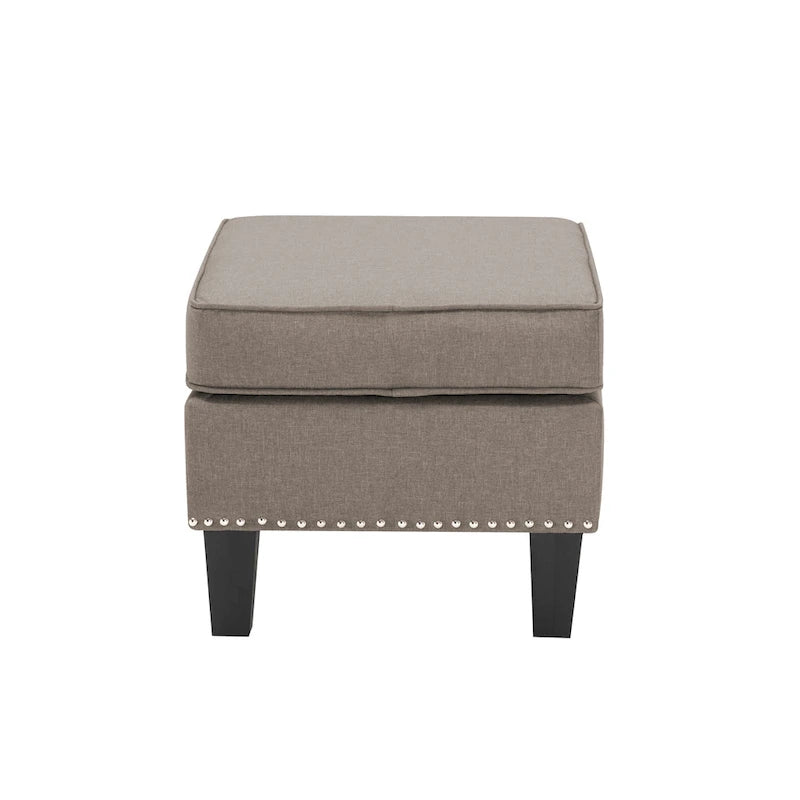 Porthos Home Yule Fabric Accent Ottoman Footstool