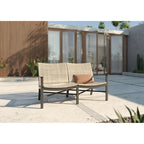 Winston Jasper Textured Pewter with Beechwood Weave Loveseat