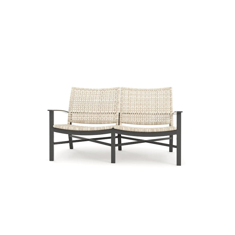 Winston Jasper Textured Pewter with Beechwood Weave Loveseat
