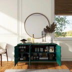 Clihome 3 Door Glossy Media Storage Sideboard Accent Cabinet