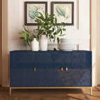 Clihome 3 Door Glossy Media Storage Sideboard Accent Cabinet