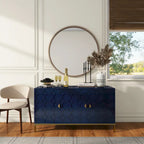 Clihome 3 Door Glossy Media Storage Sideboard Accent Cabinet