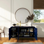 Clihome 3 Door Glossy Media Storage Sideboard Accent Cabinet
