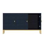 Clihome 3 Door Glossy Media Storage Sideboard Accent Cabinet