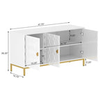 Clihome 3 Door Glossy Media Storage Sideboard Accent Cabinet