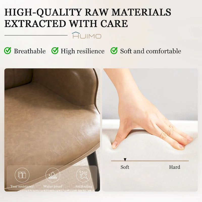 HUIMO High-back Accent Chair Modern Wing Back Chair-Faux Leather