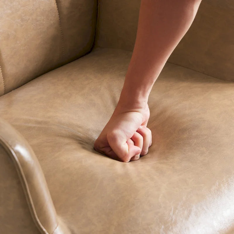 HUIMO High-back Accent Chair Modern Wing Back Chair-Faux Leather