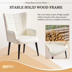 HUIMO High-back Accent Chair Modern Wing Back Chair-Faux Leather