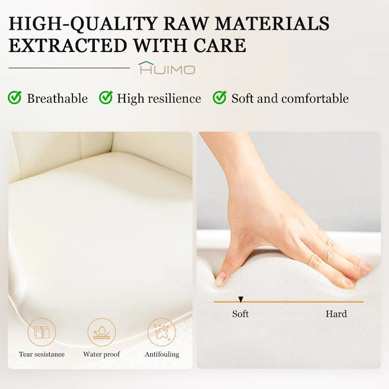 HUIMO High-back Accent Chair Modern Wing Back Chair-Faux Leather